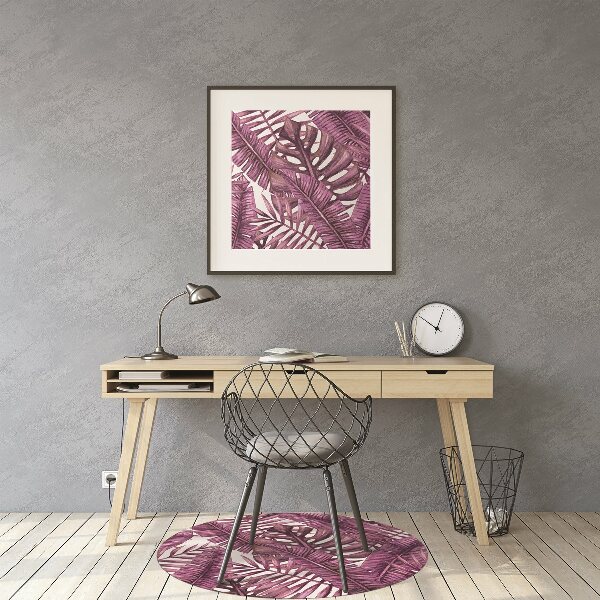 Office chair mat tropical leaves