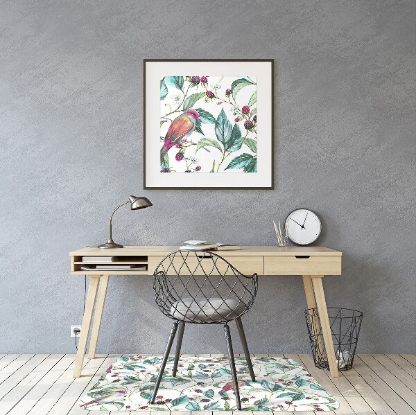 Office chair mat Birds on a branch