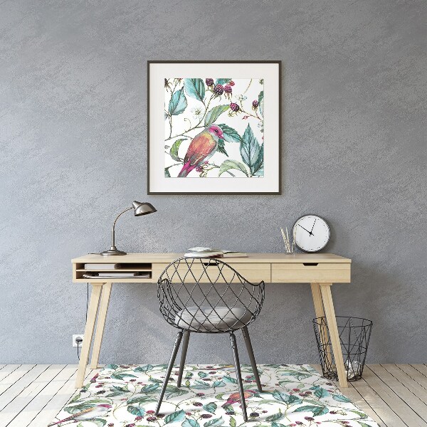 Office chair mat Birds on a branch