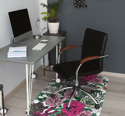 Office chair floor protector Vintage flowers