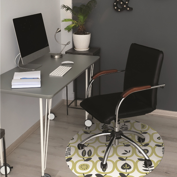 Desk chair mat apples pattern