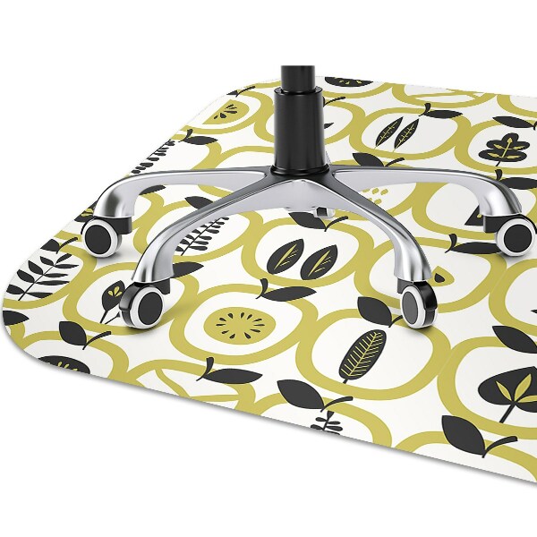 Desk chair mat apples pattern
