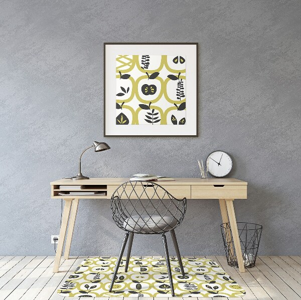 Desk chair mat apples pattern