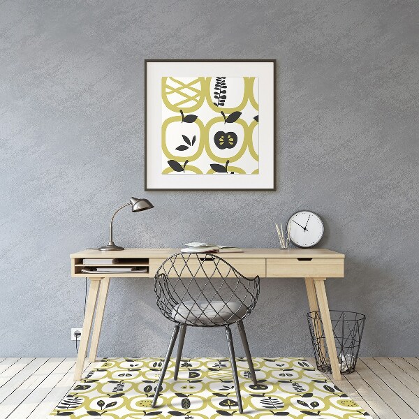 Desk chair mat apples pattern