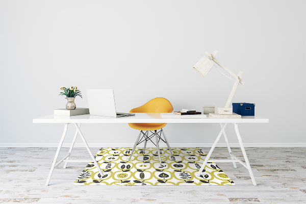 Desk chair mat apples pattern