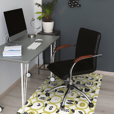 Desk chair mat apples pattern