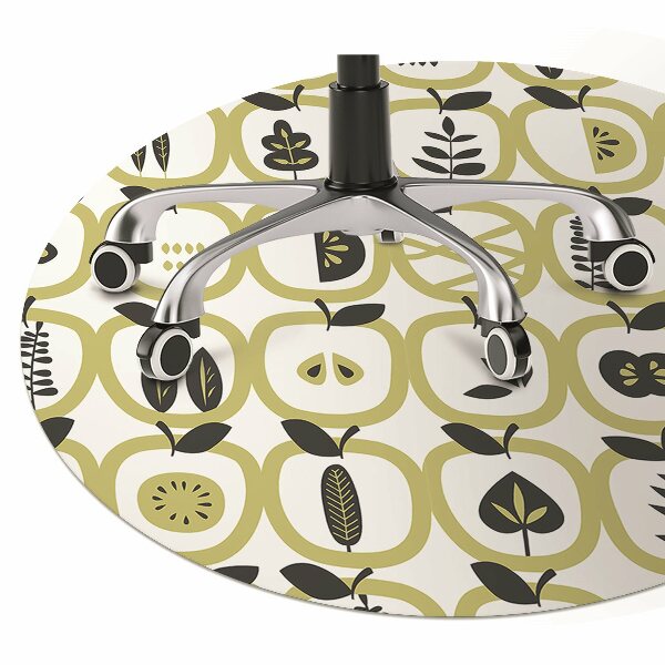 Desk chair mat apples pattern