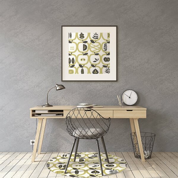 Desk chair mat apples pattern