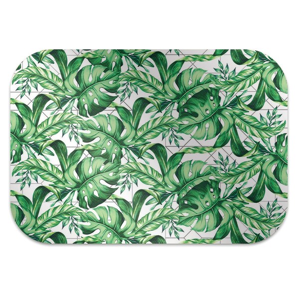 Chair mat geometric leaves
