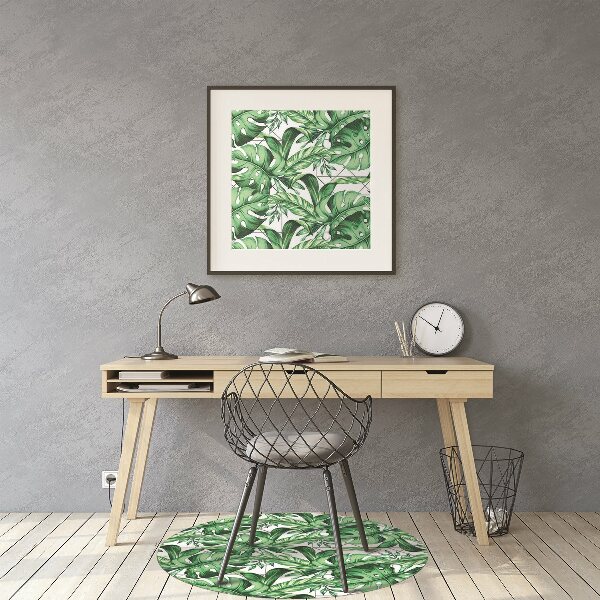 Chair mat geometric leaves