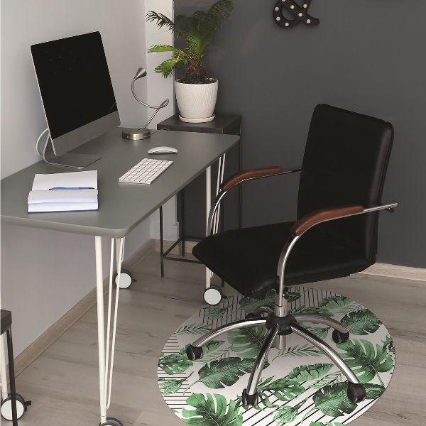 Office chair mat Dots and leaves