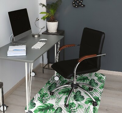 Office chair mat Dots and leaves