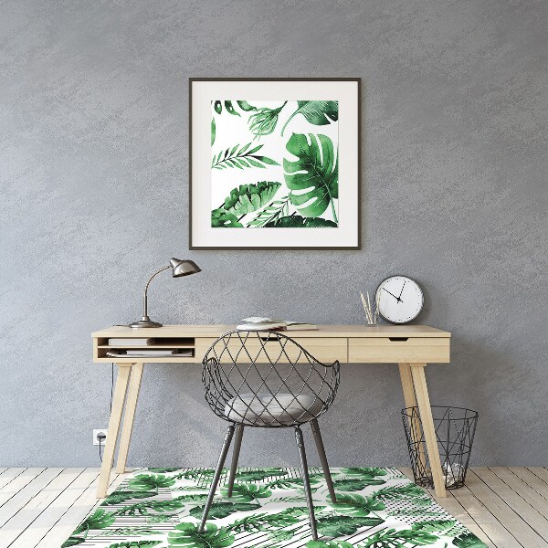 Office chair mat Dots and leaves