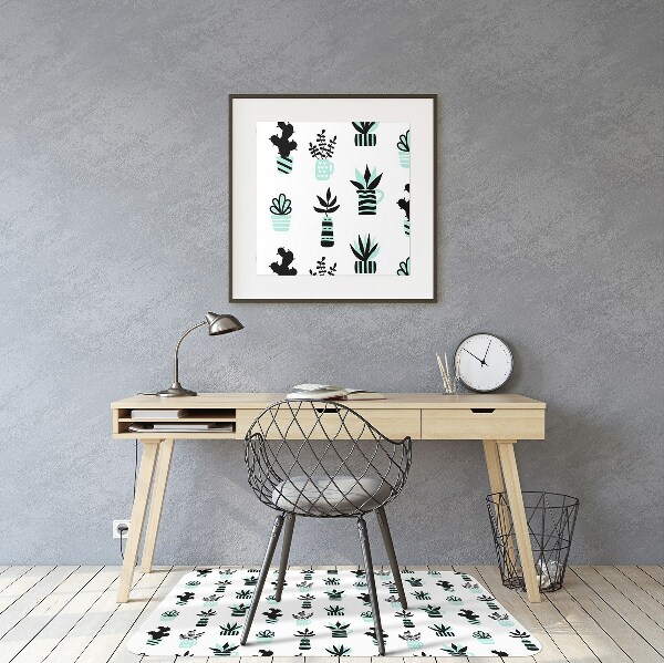 Office chair floor protector Succulents