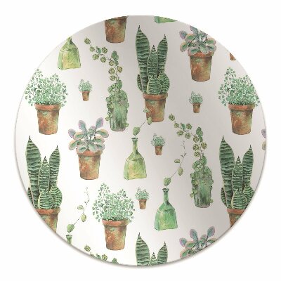 Chair mat floor panels protector painted cacti