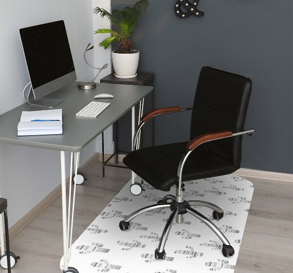 Computer chair mat Cacti black and white