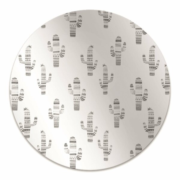 Computer chair mat Cacti black and white