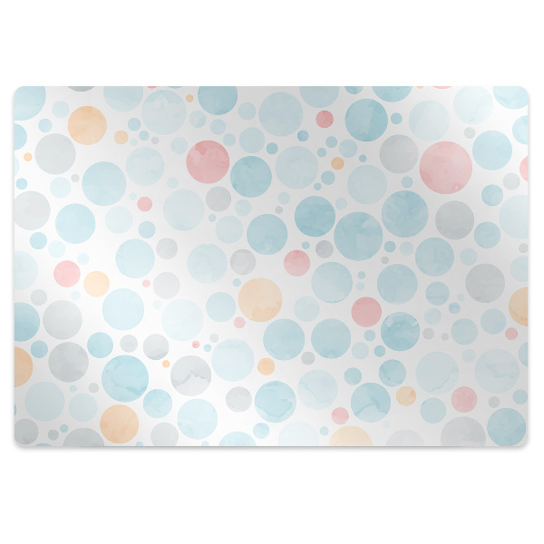 Chair mat floor panels protector pastel dots