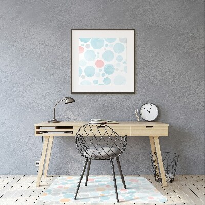 Chair mat floor panels protector pastel dots