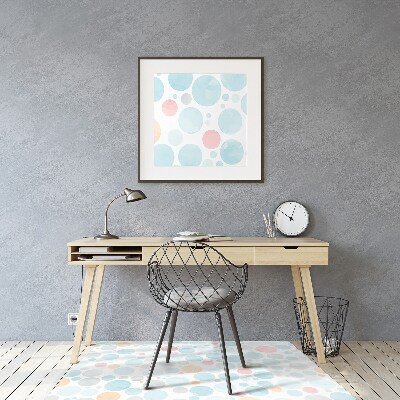 Chair mat floor panels protector pastel dots