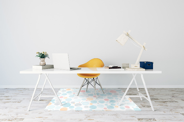 Chair mat floor panels protector pastel dots