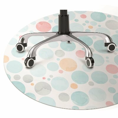 Chair mat floor panels protector pastel dots