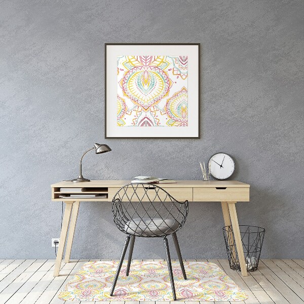 Desk chair mat Indian pattern