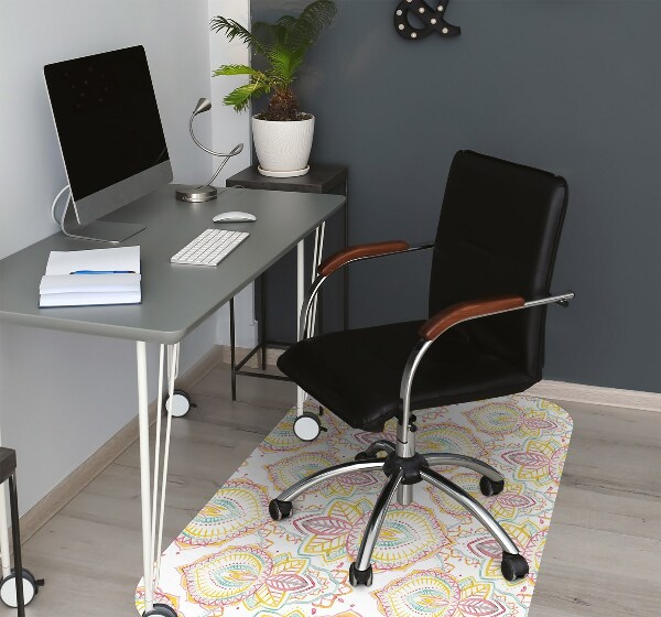 Desk chair mat Indian pattern