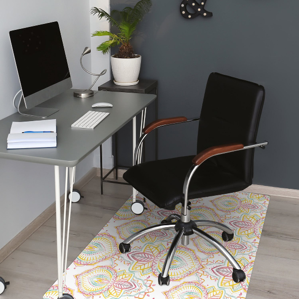 Desk chair mat Indian pattern