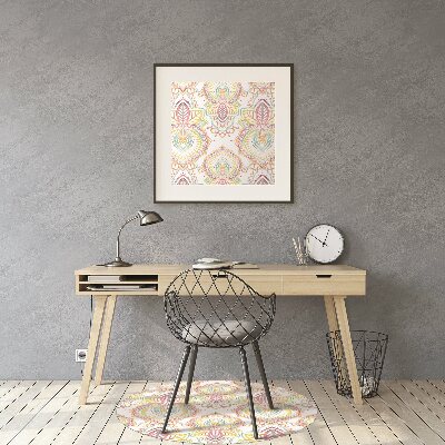 Desk chair mat Indian pattern