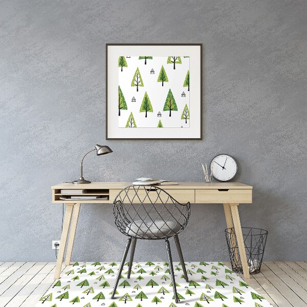 Chair mat floor panels protector triangular tree