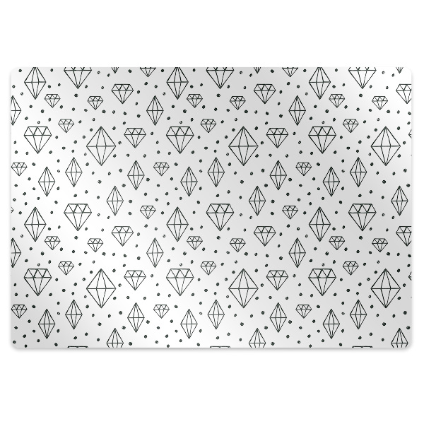 Office chair mat drawn diamonds