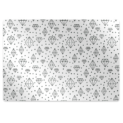 Office chair mat drawn diamonds