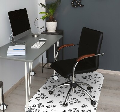 Office chair mat Black and white pattern