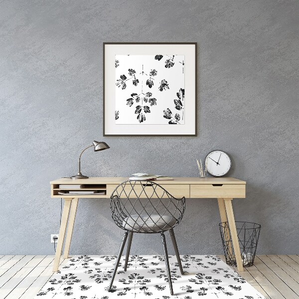 Office chair mat Black and white pattern