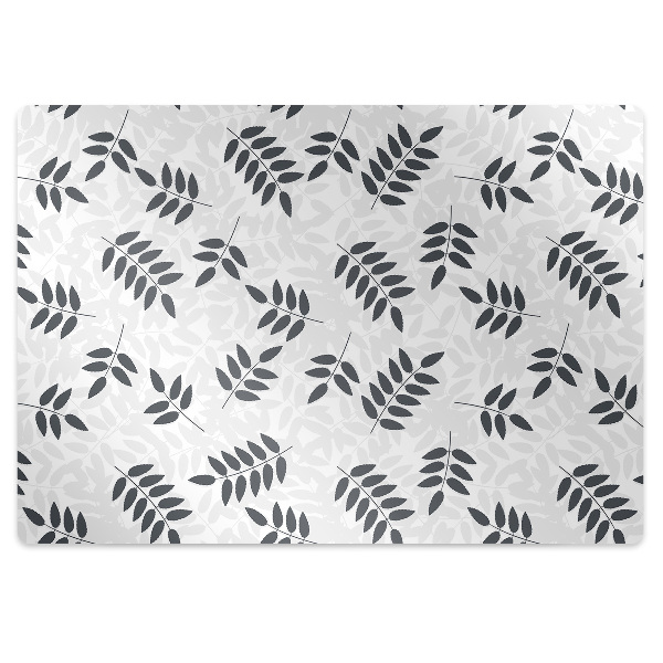 Chair mat Black and gray leaves