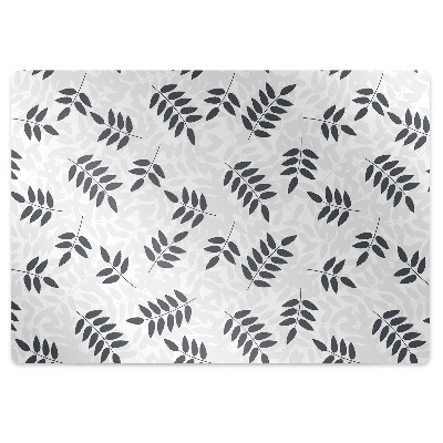 Chair mat Black and gray leaves