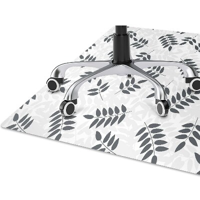 Chair mat Black and gray leaves