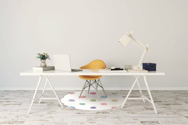 Office chair mat colored dots