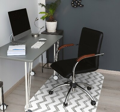 Office chair mat silver zigzags