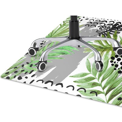 Office chair mat tropical leaves