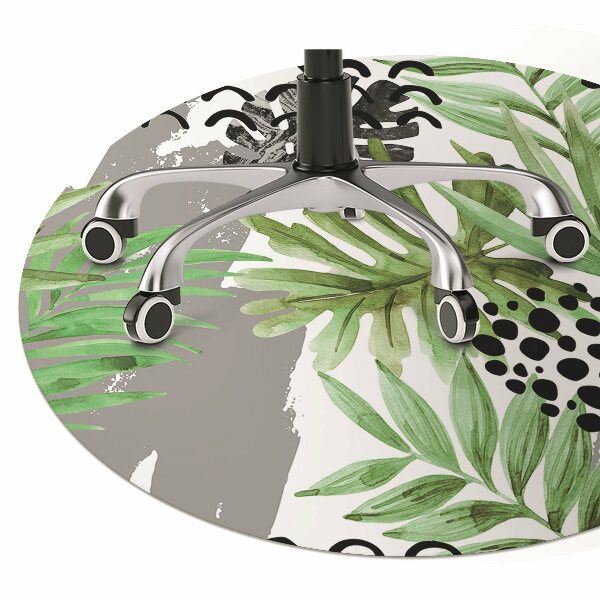 Office chair mat tropical leaves