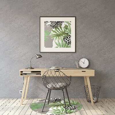 Office chair mat tropical leaves