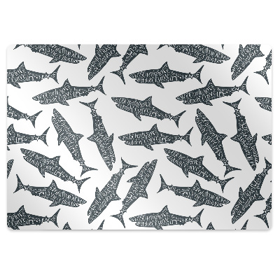 Office chair mat Typography sharks