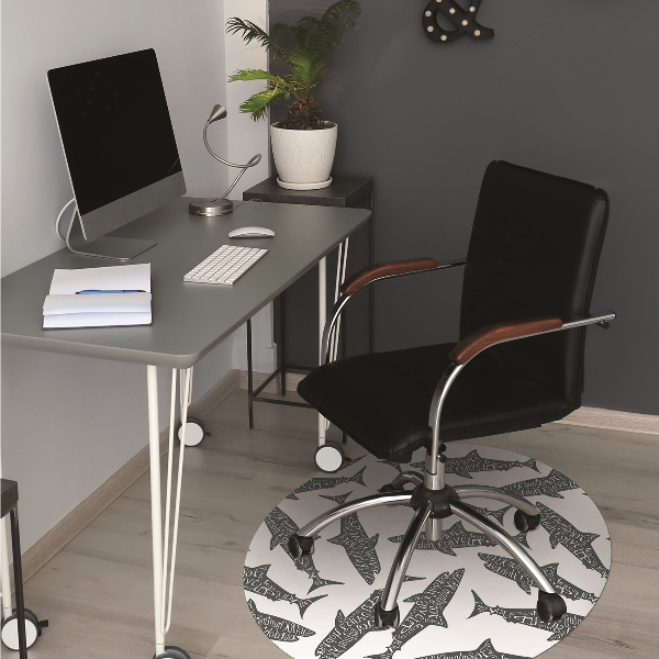 Office chair mat Typography sharks