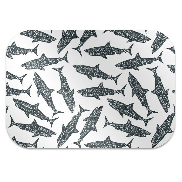 Office chair mat Typography sharks
