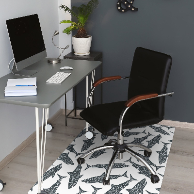 Office chair mat Typography sharks