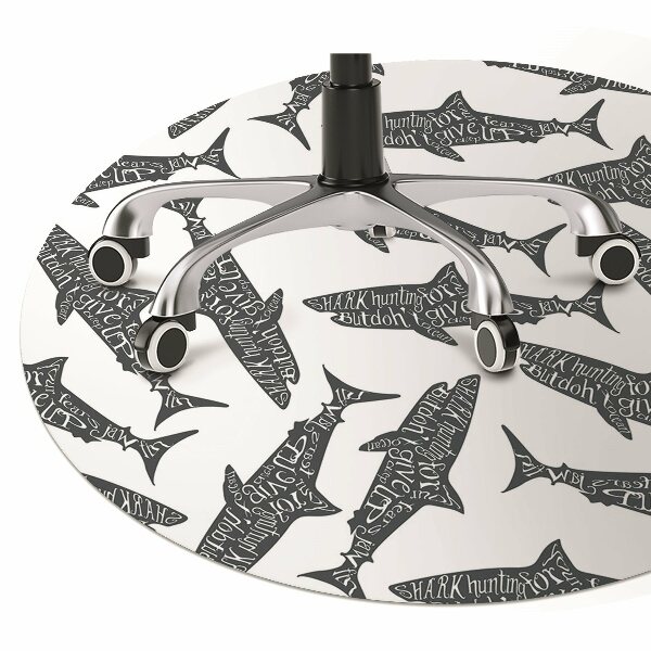 Office chair mat Typography sharks