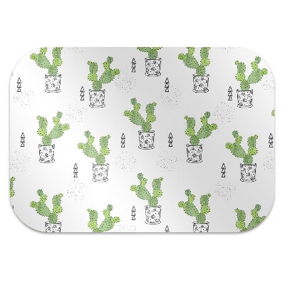 Office chair mat green cacti