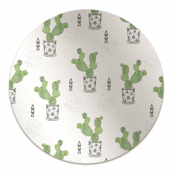 Office chair mat green cacti